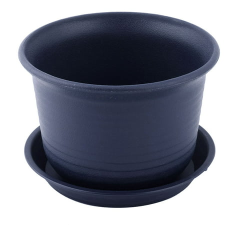 Yard Plastic Succulent Plant Seed Flower Pot Container Navy Blue 6.1 Inches