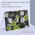 thumbnail image 3 of Yayeee Toggle Light Switch Wall Plate 3-Gang 6.37"x4.48" Decorative Outlet Cover, White Flower Pattern, 3 of 7