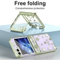 thumbnail image 3 of Compatible for Samsung Galaxy Z Flip 5 5G Hinge Case, Star Pattern Clear Back Cover Hard All-Inclusive Protective Bumper Anti-Fingerprint Shockproof Hinge Cover Case for Galaxy Z Flip 5, Green, 3 of 6