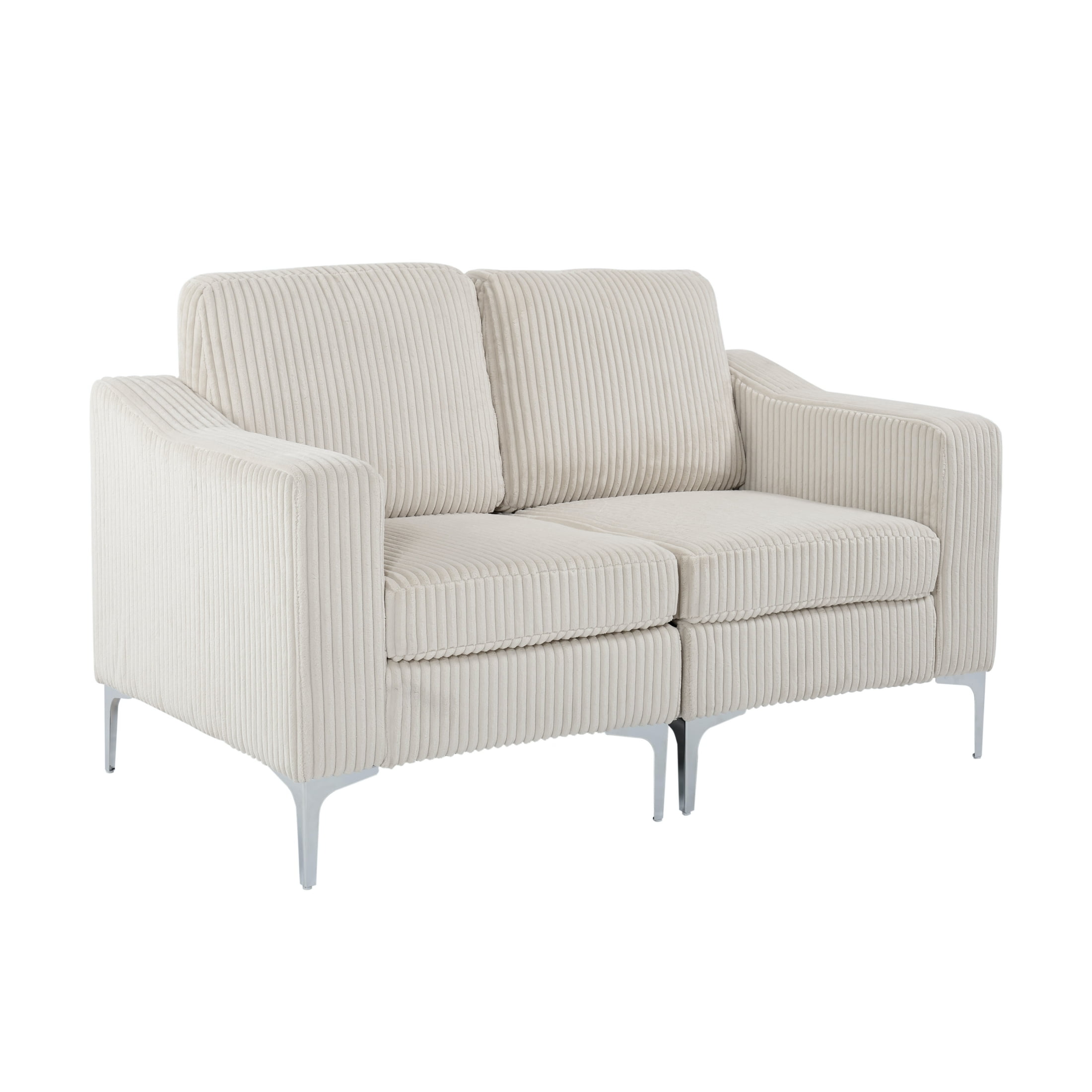 Vinform Loveseat Sofa 2-Seat for Small Space, Corduroy, Beige