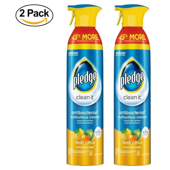 45% More Pledge Multisurface Antibacterial Cleaner Aerosol, Fresh Citrus, 14.2 oz