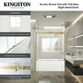 thumbnail image 6 of Kingston Brass KVTDE603122R0 60-Inch Acrylic Rectangular 3-Wall Alcove Tub Combo with Tub Door (Right Hand Drain) in White/Matte Black, 6 of 9