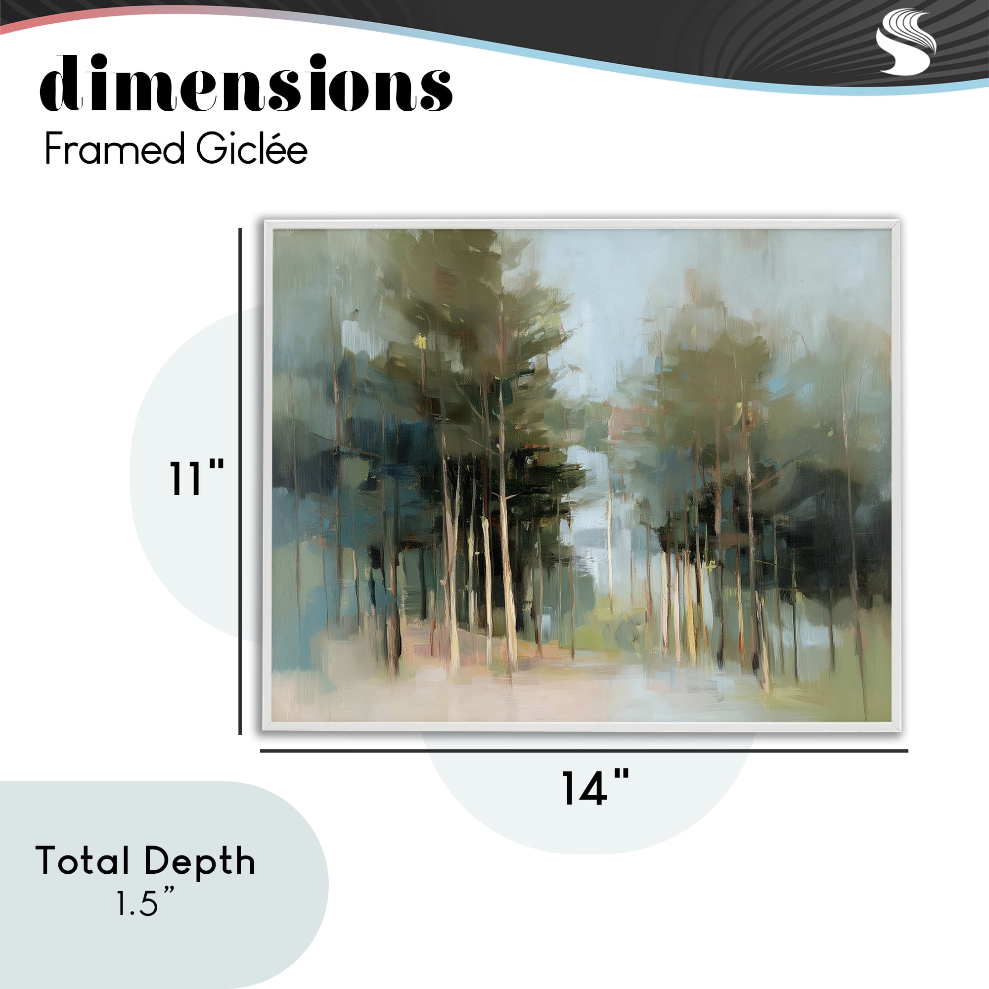 Stupell Industries The Grove Impressionist Forest White Framed Giclee Art, design by Kim Curinga