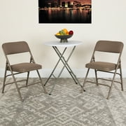 Flash Furniture 4 Pack HERCULES Series Curved Triple Braced & Double Hinged Beige Fabric Metal Folding Chair