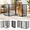 Black-【4 Panels with Door】 24''H*80''W, variant on Metal Freestanding Dog Gates With Door For Outdoor Indoor 120'' Extra Wide 32'' Tall Free Standing Gate Doorways Large Openings De