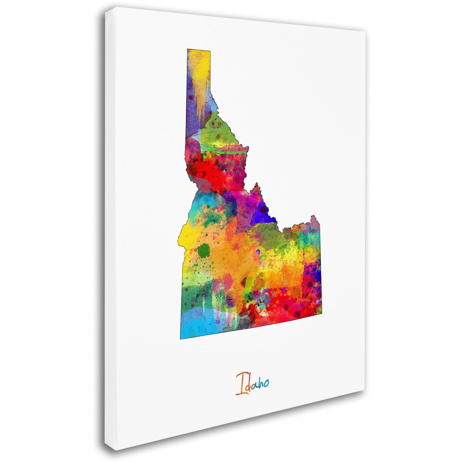 Trademark Fine Art Maps Canvas Art ' Idaho Map ' by Michael Tompsett