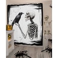 thumbnail image 4 of Halloween Skeleton Shower Curtain Set ，Waterproof Fabric Shower Curtains Horror Black Crow Bird Vintage Skull Shower Curtains for Bathroom,Bathroom Decor 60"x72", 4 of 6