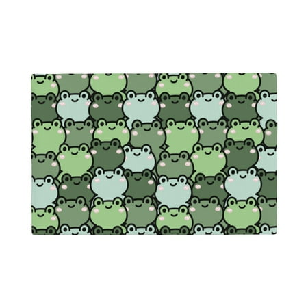 

Placemats Set of 6 cute frog cartoon Place mats for Dining Table Indoor/Outdoor Cute Heat Resistant Washable Table Mats(18 x 12 )