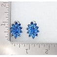 thumbnail image 4 of Faship Gorgeous Blue CZ Crystal Floral Pierced Clip Earrings, 4 of 4