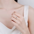 thumbnail image 4 of Anillo de plata de ley 925 para mujer, diseño de princesa, moissanita cuadrada, sencillo, chapado en oro pt950, mesón, 4 of 5