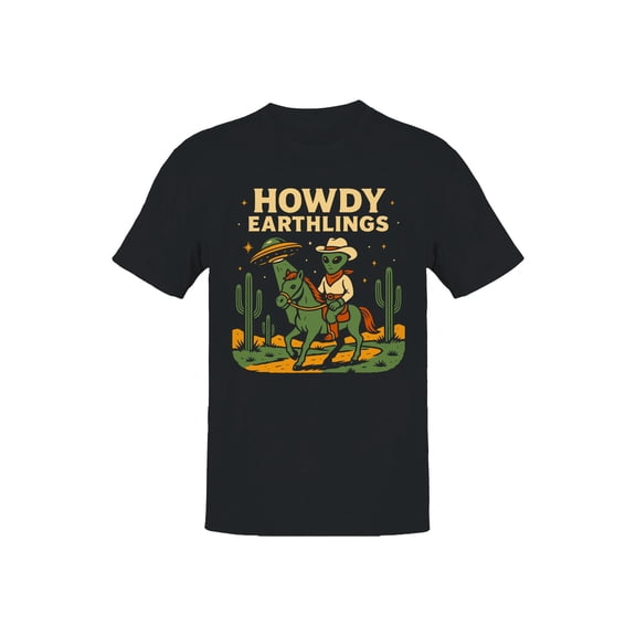 Alien Cowboy Howdy Earthlings Art Men's T-shirt