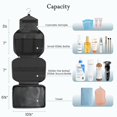 thumbnail image 2 of Neceser Maliton para hombre y mujer | Grande para viajar | Bolsa Higiénica Compacta Colgante con 4 Compartimentos | Bolsa de ducha de baño impermeable (negro), 2 of 5