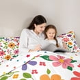thumbnail image 4 of Feelyou Child Flower Floral Twin Bedding Sets 7-Piece, Cartoon Leaf Plant Bedding Comforter Set, Cute Princess Theme Reversible Sheet Sets, Ultra Soft Bedroom Decor, 4 of 8