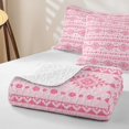 thumbnail image 4 of Erosebridal Bohemian Aztec Quilt Full, Hippie Stripe Full Bedspread Sets, Light Pink 3-Piece, 1 Coverlet and 2 Pillowcases, 4 of 7