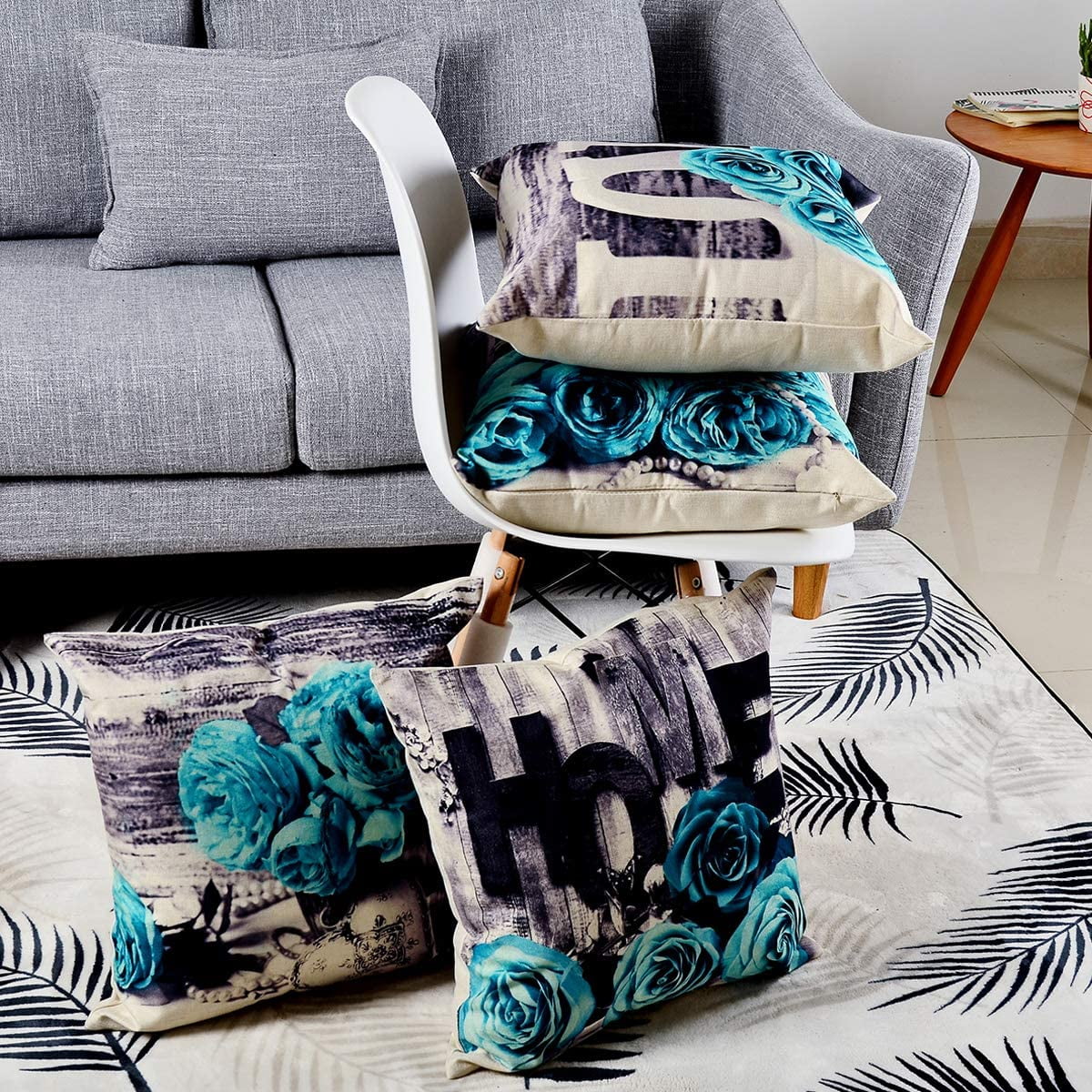 Dark teal throw pillow covers sale