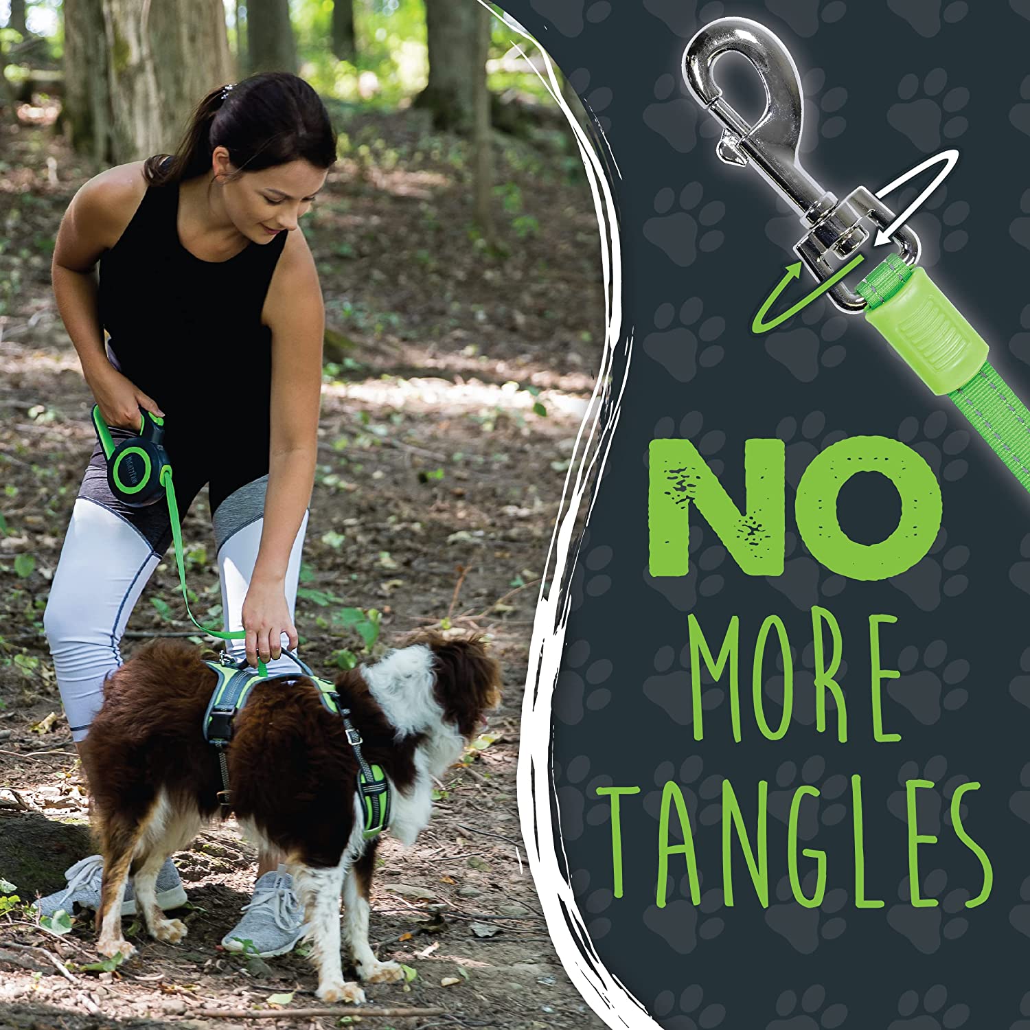 Mighty Paw Retractable Dog Leash 2.0, 16 Feet Green photo 2