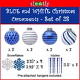 thumbnail image 2 of SLEETLY 28pk White Blue Christmas Ball Ornaments for Tree Decorations - Holiday Xmas Shatterproof Plastic Balls, Icicles and Snowflakes Ornament Set, 2 of 7