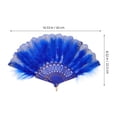 thumbnail image 2 of FRCOLOR Foldable Fan Vintage Handheld Chinese Folding Fans for 1920s Flapper Hand Fan Costume Party Wedding Dancing Decoration Blue, 2 of 8