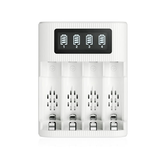 EBL  4 Bay LCD Battery Charger for AA AAA Ni-MH Ni-CD Rechargeable Batteries with 2 USB Ports