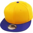 thumbnail image 1 of Solid Cotton Snapback Flat Brim Baseball Cap Adjustable Classic 6 Panel Hat, 1 of 4