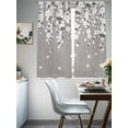 thumbnail image 3 of Vintage Floral Sheer Curtains 72 Inch Length 2 Panels Set, White Cherry Flowers Blossom Spring Gray Voile Window Treatment Rod Pocket Curtains Sheers Drapes for Bedroom/Living Room/Kitchen 52"x72"x2, 3 of 7