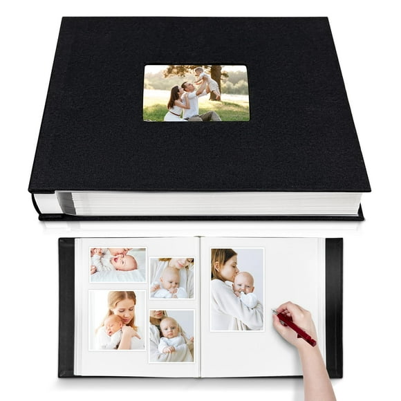 Álbum de fotos HoneyTolly, 40 páginas, tamaño grande, funda de lino, color negro