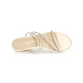 thumbnail image 5 of BLISSFUL STEP Women Rhines Block Heel Slide Sandals Beige 5, 5 of 9