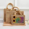 Highcool Jute Tote Bags Vibrant Summer Tie Dye Design Small Burlap Gift Bags with Handles Wedding Welcome Gift Bags Bridesmaid Gifts Party Gift Reusable Swag bags 1PC