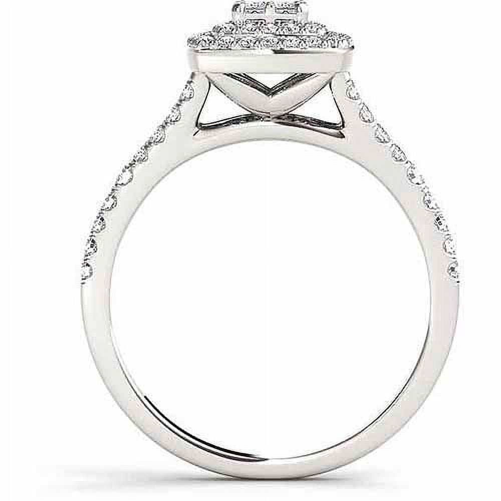 1/2 Carat T.W. Diamond 10kt White Gold Double Halo Engagement Ring