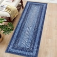 thumbnail image 2 of FairOnly 2'x6' Braided Print Machine Washable Runner Rugs for Hallway Navy Blue Soft Runner Rug for Entryway Laundry Low Pile Non Slip Throw Rug, 2 of 7