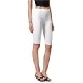 thumbnail image 2 of Hybrid & Company Womens Super Stretch Causal Pull On Millennium Twill Bermuda Shorts KB44972X White 3X, 2 of 4