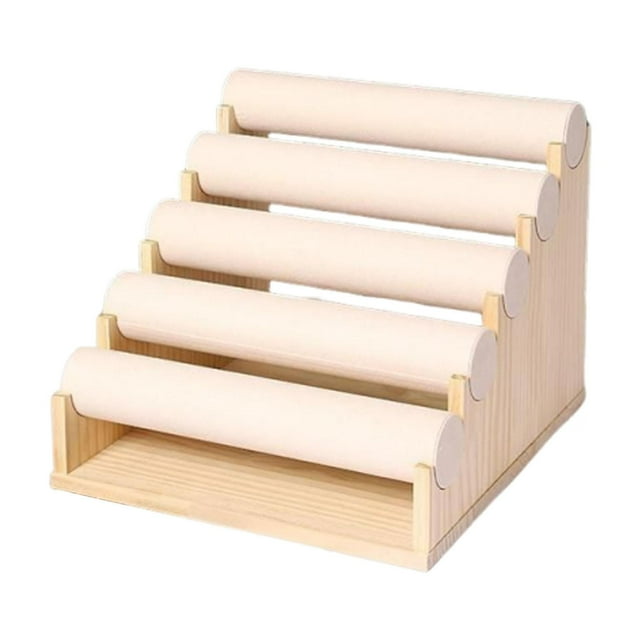 Expositor de pulseras de 5 niveles, desmontable y duradero, para uso doméstico o en dormitorio. Beige