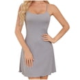 thumbnail image 2 of Ovzne Robes Grande Taille pour Femmes aux Formes Robe de Plage Décontractée Tenue d'Intérieur Sans Manches à Col Rond Robe Courte Unie Nuisette en Dentelle Chemise de Nuit Robe de Printemps Liquidation, 2 of 7