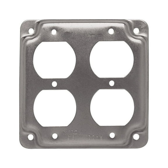 Raco Square Steel 2 gang Box Cover For 2 Duplex Receptacles