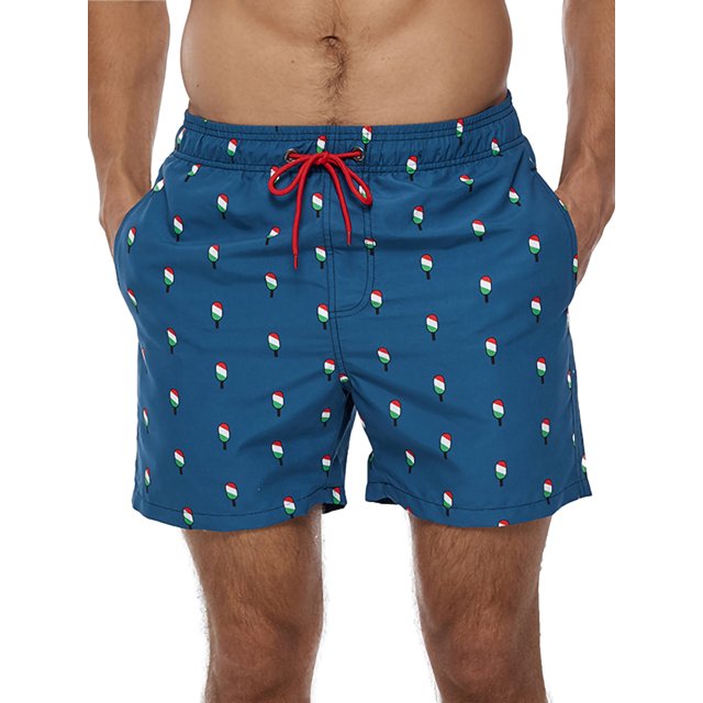 Txlixc Pantalones cortos de playa de cintura alta para hombre, pantalones cortos con estampado de hojas/camuflaje/cuadros/comida/cangrejo, pantalones cortos casuales con bolsillos holgados Txlixc Casual