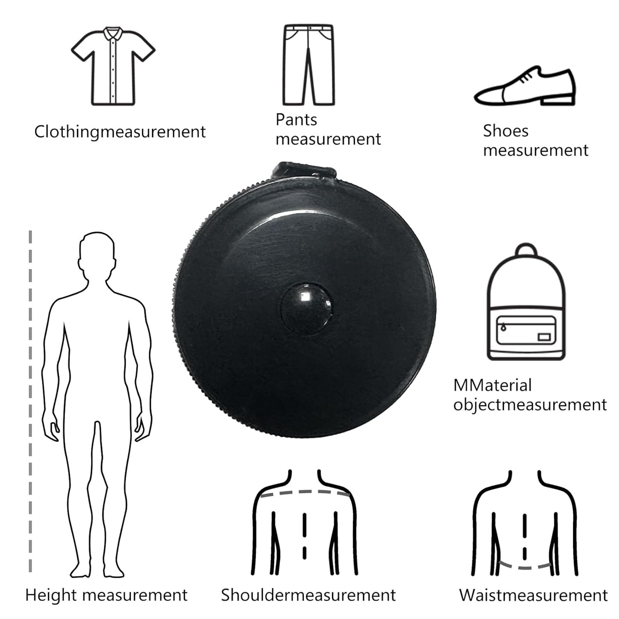 4Pack Soft Tape Measure Retractable Measuring for Body Fabric Sewing Tailor Cloth Knitting Craft Weight Loss Measurements Retractable Black Double Scales Rulers