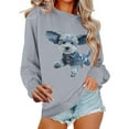 thumbnail image 4 of ClodeEU Women's Y2k Cute Graphic Sweatshirt ,Casual Loose Trendy Sweatshirts Long Sleeve Pullover Tops C-Gray,Womens Plus L, 4 of 5