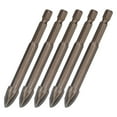 thumbnail image 3 of 5Pcs Cross Drill Bit 1/4in Hex Shank Tile Glass Ceramic Concrete Hole Opener Hard Alloy Tool12mm, 3 of 5