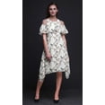 thumbnail image 4 of Bimba White Bird Printed Womens Cold Shoulder Tunic Party Round Neck Shift Dress - X-Large, 4 of 6