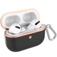 thumbnail image 2 of Airpods Pro Case, Leather Charging Protective Case with hook for AirPod Pro Newest Generation Earphones Accessories (TPU+PC) (BLACK), 2 of 7