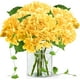 thumbnail image 1 of Nvzi 3 piezas de flores de hortensia artificiales de 21 pulgadas, grandes, naturales, realistas, de tacto real (amarillo), 1 of 5