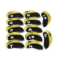 thumbnail image 4 of 24x Golf Club Iron Head Cover Set Golf Wedges Headcovers Yellow and Black shamjiam Juego de 2, 4 of 9