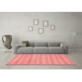 thumbnail image 3 of Ahgly Company Machine Washable Indoor Round Abstract Red Modern Area Rugs, 3' Round, 3 of 4