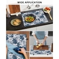 thumbnail image 5 of Large Induction Cooktop Protector Mat Blue White Flowers Stove Top Covers for Electric Stove, Country Vintage Botanical Floral Decorative Stove Burner Cover Mats, Glass Top Stove Cover, 5 of 7