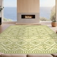 thumbnail image 2 of Design&I 2'x3' Washable Doormat Sage Cream Checkered Waffle Featuring Symmetrical Banded Bathroom for Entryway, Indoor, Ultra-Thin & Non-Slip Skid-Resistant, 2 of 7