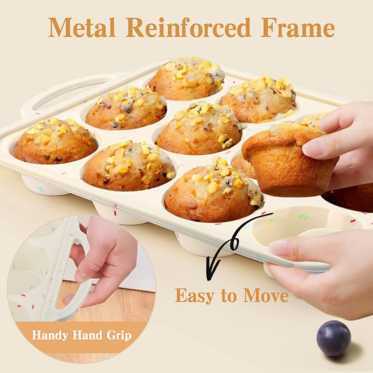 AOKIWO 2-Piece Silicone Muffin Pan, 12-Cup photo 2