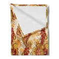 thumbnail image 2 of East Soft Flannel Fleece Throw Blanket, Traditional Paisley in Colors Floral Ornamental Cultural Art, Cozy Plush for Indoor and Outdoor Use, 50" x 60", Orange Yellow and Red, by Ambesonne, 2 of 5