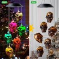 thumbnail image 4 of Solar Wind Chimes Light Outdoor Wind Wind Chime Light Chime Light LED Colour Changing Lamp Head Bone Wind Light Halloween Garden Decor Skull, 4 of 9