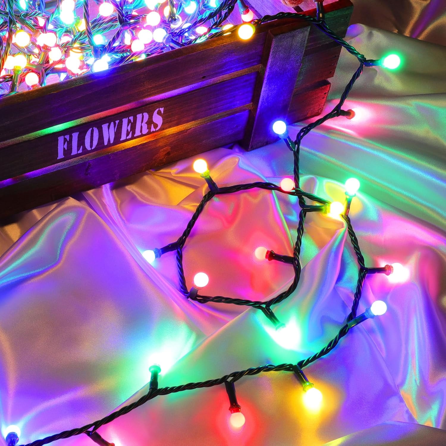 String Lights Multicolor, 49ft 306 LED 9mm Frosted Globe String Lights, 11 Modes Christmas Globe Lights, Xmas Tree Ball Lights Outdoor Mini Globe Light for Christmas Tree Home Party Patio
