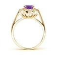 thumbnail image 2 of ANGARA Natural Princess Diana Inspired 1.15 ct Amethyst Ring with Diamond in 14K Yellow Gold for Women (Size-8x6mm) | February Birthstone, Anniversary, Jewelry Gift for Women | Natural Amethyst Ring, 2 of 10